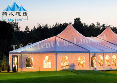 Tenda Pernikahan Romantis Mewah Dengan Bar Tensioning Atap / Tembok Kaca