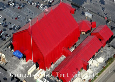 Acara Pernikahan Warna Merah Tenda Bingkai Ringan Struktur Baja Dengan Dinding Panel Sandwich