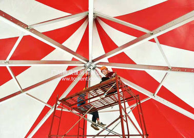 Sirkus Aluminium Aluminium Alloy Sepotong PVC Merah Oktagonal Merah Untuk Pesta Dengan Dinding PVC