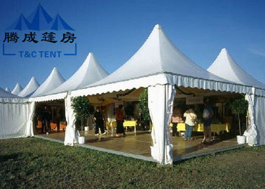 Kain PVC Penutup Tenda Luar Partai Pemeliharaan Mudah Dengan Gorden Dinding Removable
