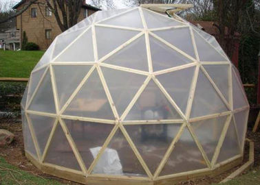 White PVC Tarpaulin Geodesic Dome Tenda Untuk Camping / Promosi