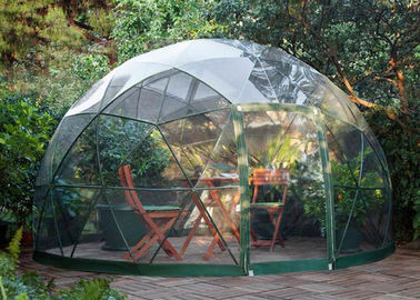 White PVC Tarpaulin Geodesic Dome Tenda Untuk Camping / Promosi