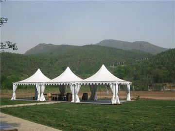 Puncak Pagoda Puncak Tinggi 5x5m Putih Kanopi Tenda Tenda Marquee Komersial Khusus untuk Pameran Dagang