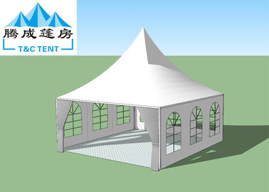 Kapasitas Tinggi Bingkai Berat Ringan Bingkai Aluminium Tahan Air Canopy Tenda Untuk Pesta Dengan Jendela Putih Dan Kaca