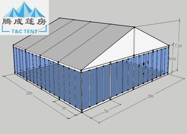High Reinforced Aluminium Outdoor Wedding Tents Dengan Dinding Kaca Sidewall 20x20m